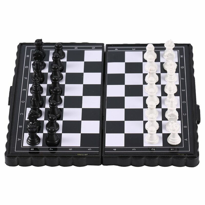 المحمولة للطي المغناطيسي جيب البلاستيك الشطرنج الشطرنج الترفيه للحزب