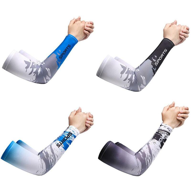 Летние тонкие мужские женские шелковые рукава с принтом ледяные рукава Защита от УФ-лучей солнцезащитные нарукавники для вождения на открытом воздухе велоспорта
