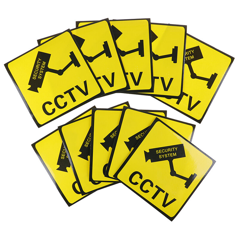 10 قطعة CCTV كاميرا مراقبة فيديو الأمن إنذار ملصق تحذير علامات جديدة