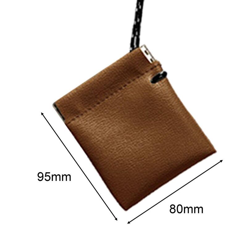 2xHanging Neck Pouch Pendant Earphone Carrying Case for Outdoor Hunting Travel Brown