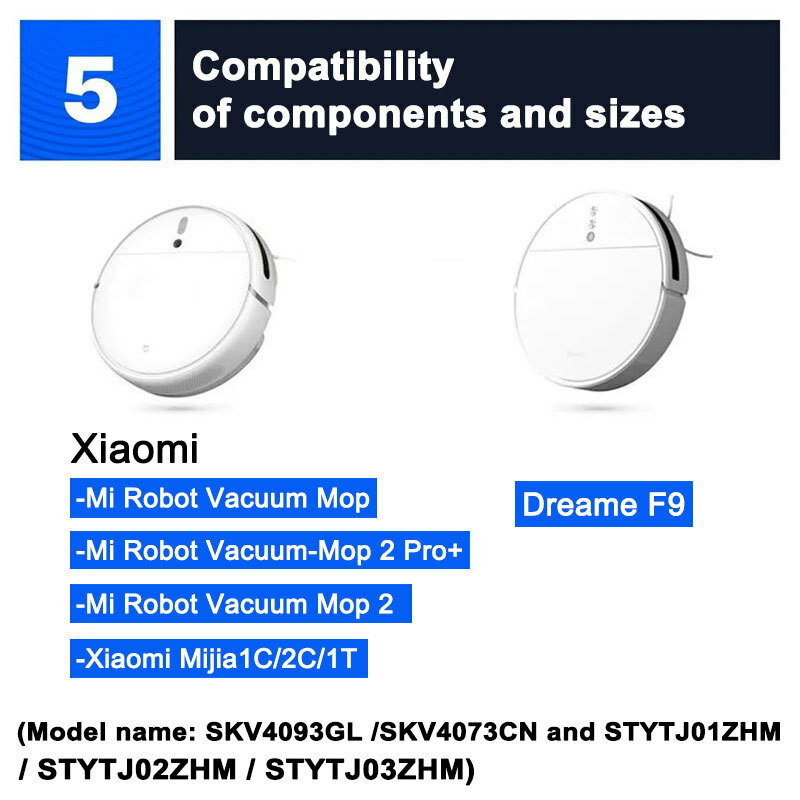 Filtre Hepa, chiffon de vadrouille, pour Xiaomi Mijia 1C,Mi Robot Vacuum Mop, Dreame F9, Xiaomi 1T, accessoires pour aspirateur robotique, brosse principale, brosse latérale, pièces de rechange