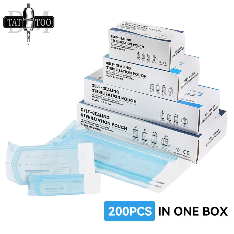 200 шт./упаковка, одноразовые пакеты для стерилизации ногтей