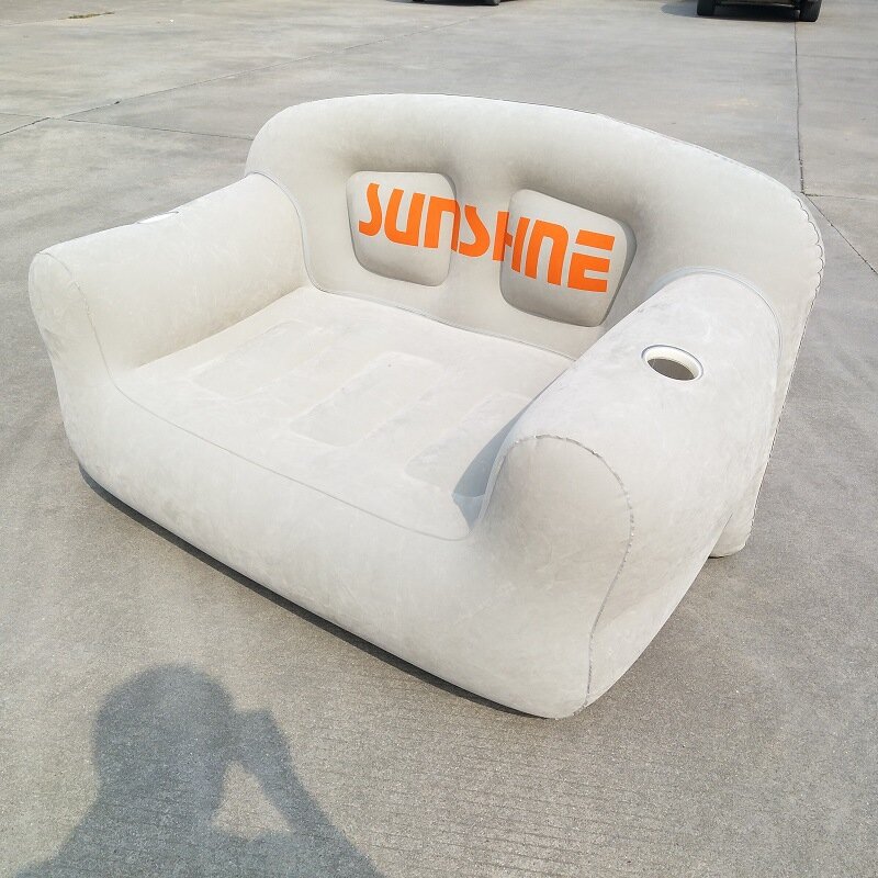 Chaises pliantes gonflables avec siège double, ensemble de canapé flocage, mobilier d'extérieur portable, chaises longues de camping et de plage