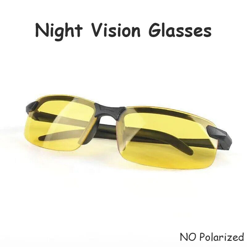 Night Vision Glasses Men Anti-Glare Driving Half Frame Sunglasses  for Driver Outdoor Sport Goggles Women Day and Night Eyewear