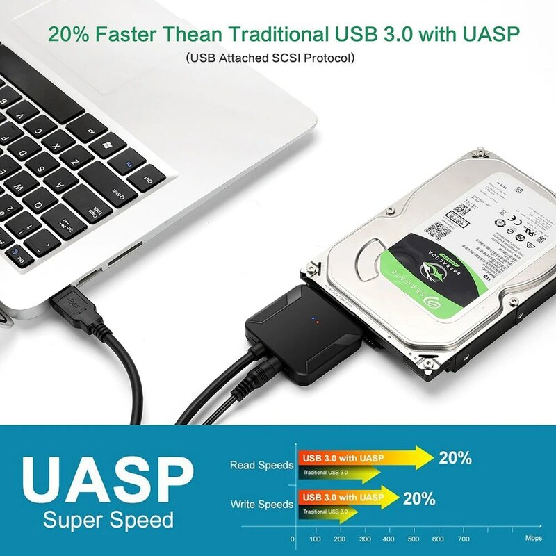 Sata-USB 3.0アダプターケーブル,ハードディスクコンバーター,アダプター12v,電源アダプター,3.5 ", 2.5",ssd,hdd,sata III