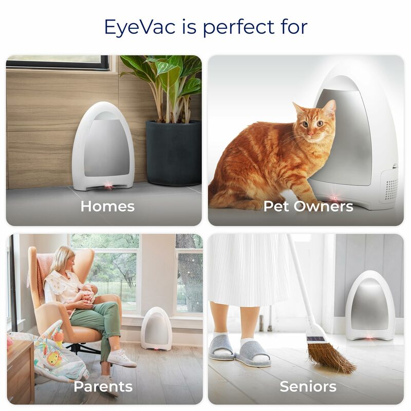 EyeVac Home Touchless Vacuum Automatic Dustpan - Great for Sweeping Pet Hair Food Dirt Kitchen - Ultra Fast & Powerful, Corded C