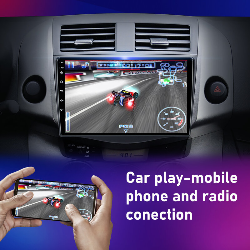 Srnubi-Rádio de carro para Toyota RAV4, 2005-2013, leitor multimídia, 2Din Carplay, navegação DSP, GPS, 4G, estéreo, DVD, Android 12, 9"