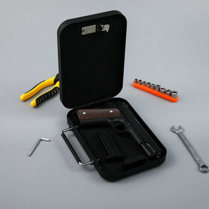 Combinazione di Password arma portatile meccanica soldi contanti pistola arma da fuoco munizioni auto Mini pistola cassetta di sicurezza Vault Case per Ipad Ospon
