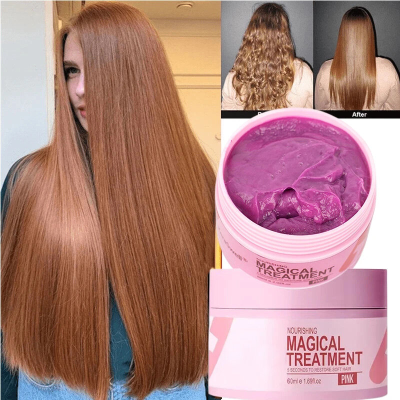Magical Hair Mask 5 Seconds Repair Damaged Carry Hair Frizzy Soft Smooth Shiny Deep Moisturize Treat Care Essential Oil 60ml