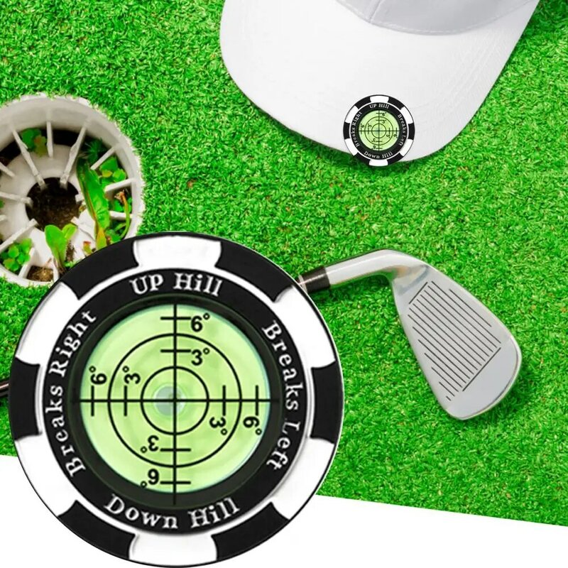 Piłka golfowa znacznik z precyzyjnym czytnikiem pole puttingowe z plastikowym klipsem do gry w golfa zielony pomoc szkoleniowa do odczytu w kolorze zielonym