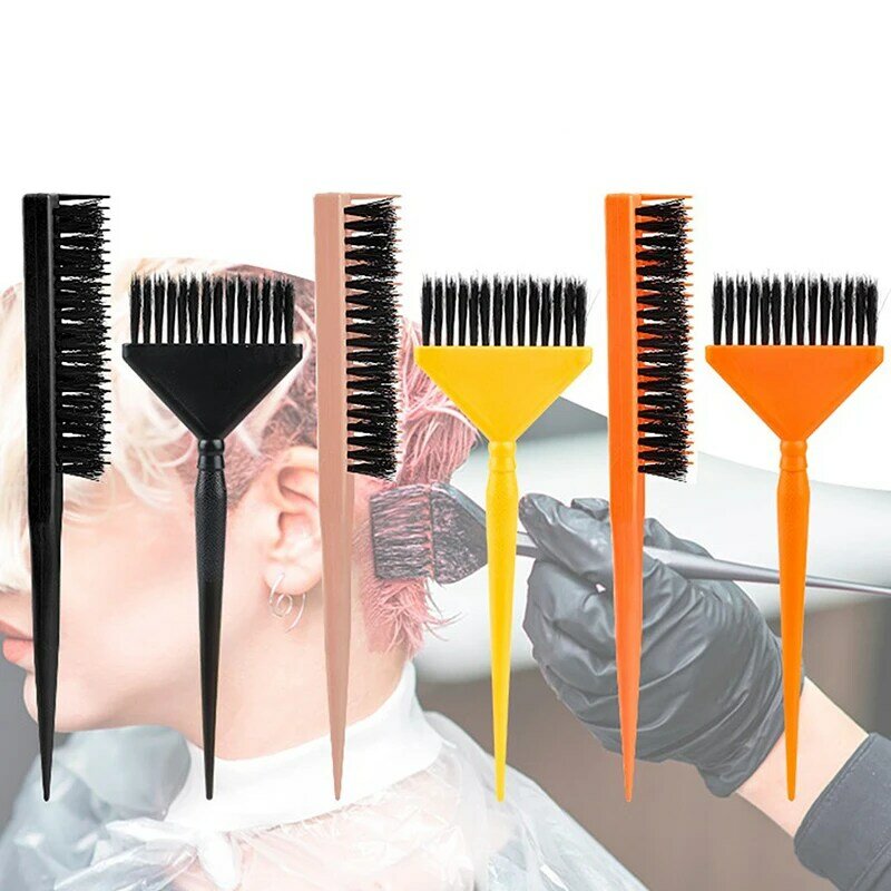 1/2 buah Kit aksesori mewarnai rambut sisir pewarna sikat pengaduk warna plastik mangkuk pencampur alat penata rambut DIY