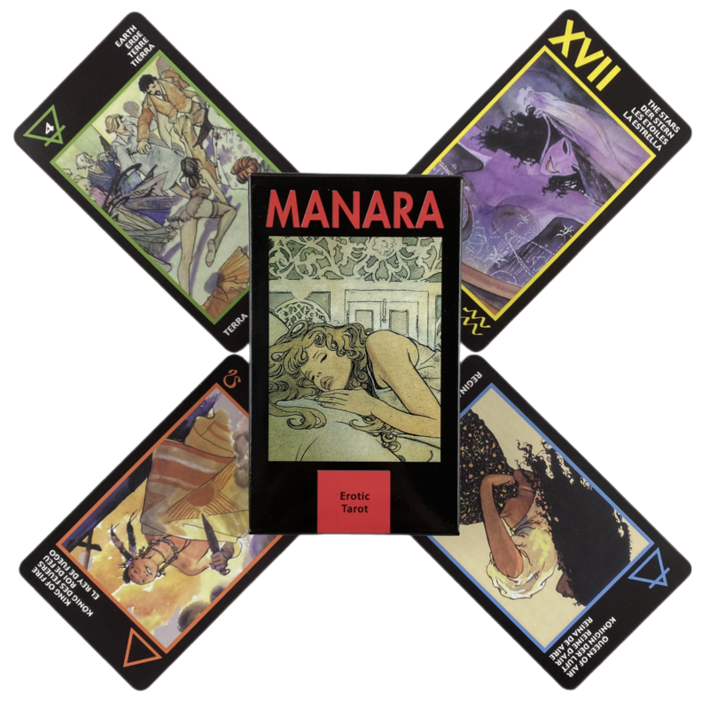 Manara-Jeu de cartes de tarot pour oracle anglais Visions, édition Borad
