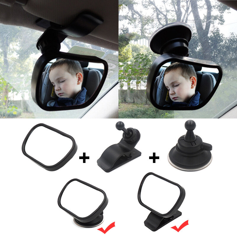 Do bebê In-Car espelho retrovisor, crianças Monitor, espelho de observação, assento traseiro de carro, Espelho Segurança Criança, fácil instalação, 2 em 1