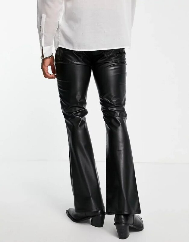 27-46 New 2022 Men Women's Clothing Singer Retro Handsome And Eye Catching Horn Leather Pants Plus Size Costumes