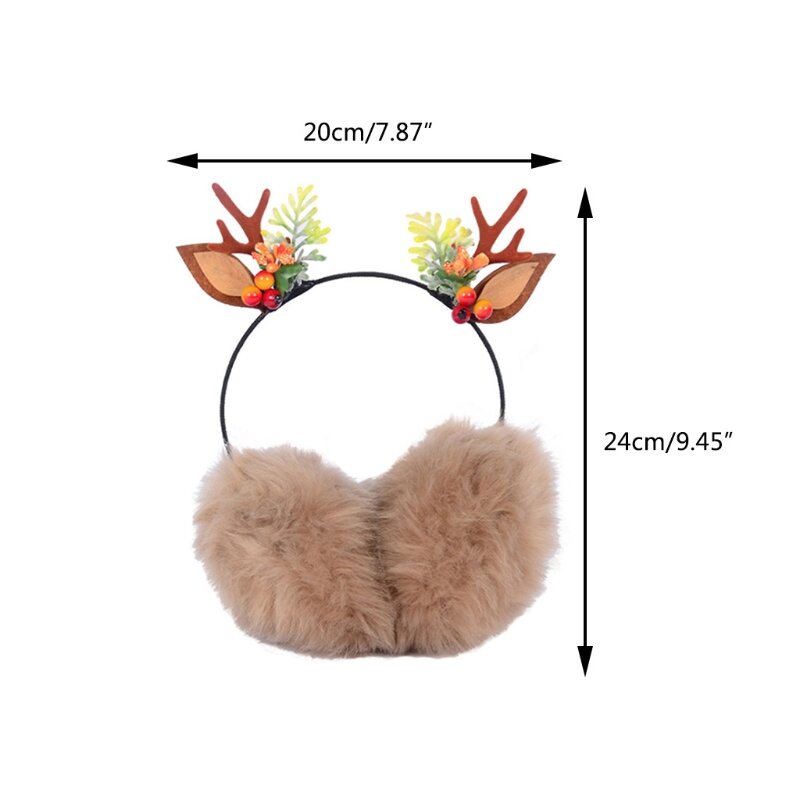 estilo elk earcaps velo inverno earmuffs para crianças rena earmuff bonito