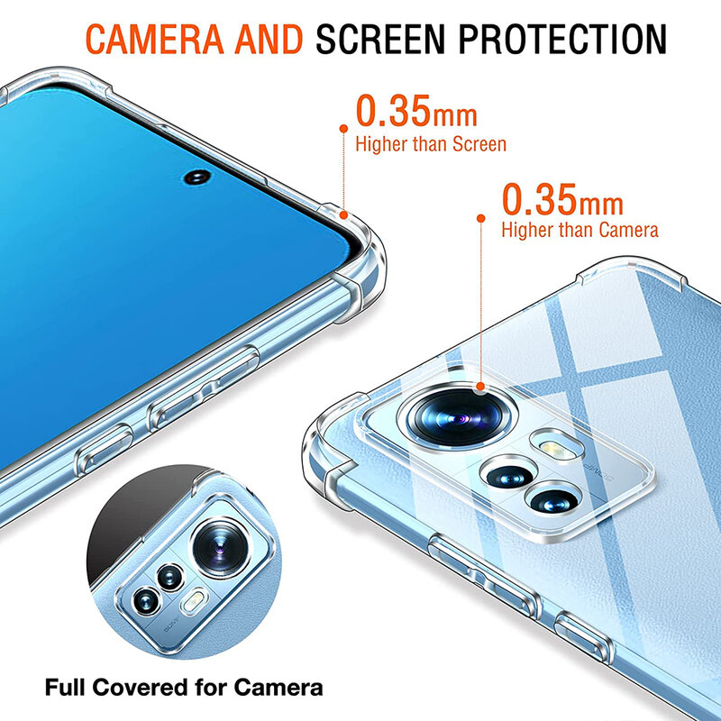 Custodia morbida in Silicone trasparente di lusso per Xiaomi Mi 12 12X 11 11T 10 10T Pro Lite 11i custodia posteriore antiurto per POCO X4 M4 X3 M3 Pro F3