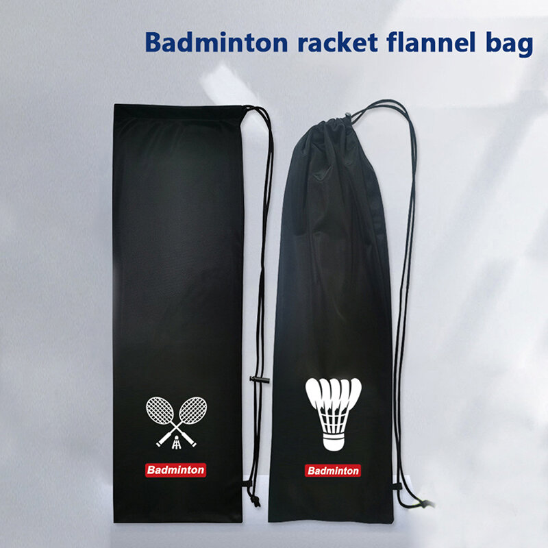 배드민턴 라켓 커버 가방, 부드러운 보관 가방 케이스, 드로스트링 포켓, 휴대용 테니스 라켓 보호