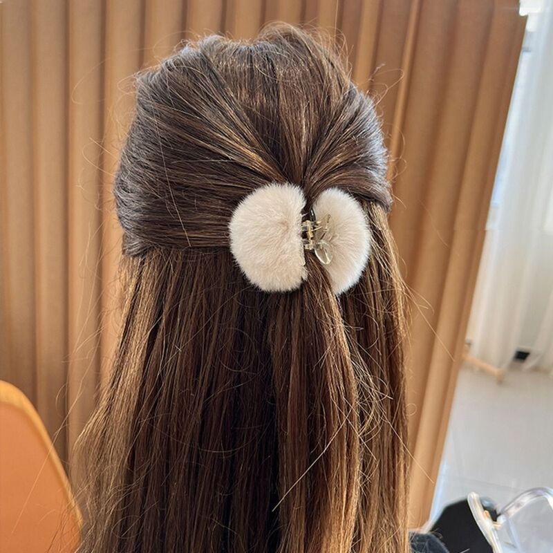 Mini Leopard Print Wome Hair Claw High Ponytail Fixed Clip Small Hairpin Korean Style Hair Clip Child Headwear Plush Hair Claw