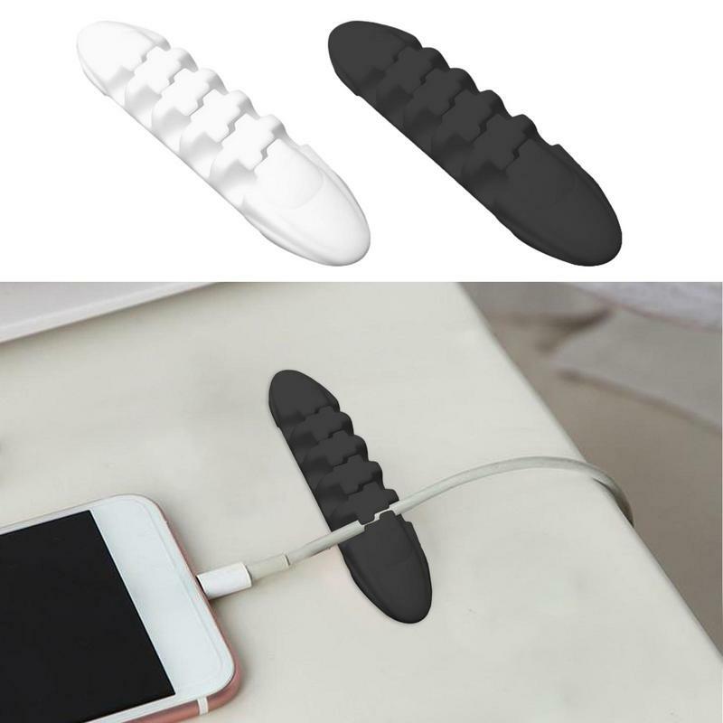 USB Cable Organizer Wire Winder flessibile Tie Fixer Wire Management Organizador Cord Clip Office Desktop Phone Cable Holder
