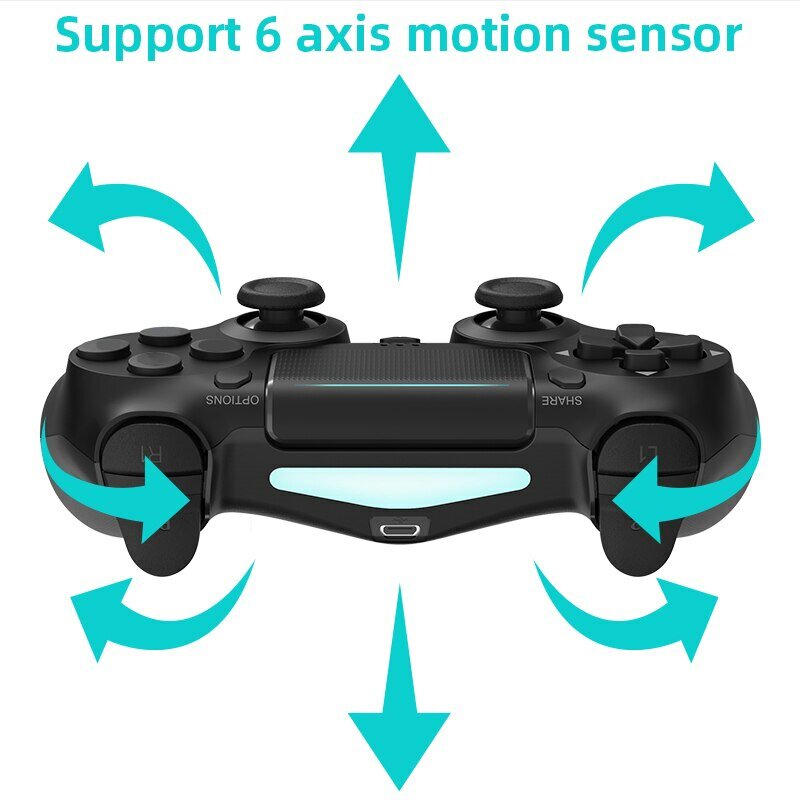 DATA FROG-Manette de jeu sans fil compatible Bluetooth, manette de jeu pour PS4, Slim, Pro, PC, touristes, manette de vibration pour IOS, Android