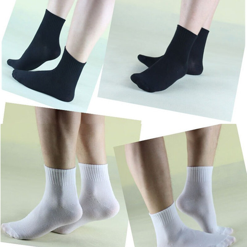 ถุงเท้าผ้าฝ้ายลำลองนักธุรกิจผู้ชาย1คู่ถุงเท้าถุงเท้าเจลนิ่มระบายอากาศถุงเท้าสีทึบยาวปานกลาง