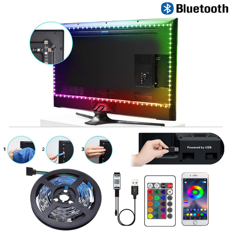 RGB LED 스트립 5050 조명, 에너지 절약 조명 스트립, 멋진 테이프 조명, TV 백라이트, 분위기 룸 장식