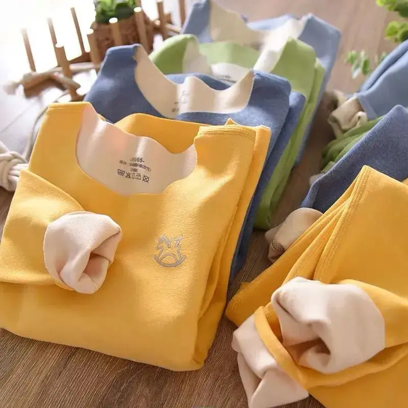 Set pakaian dalam termal bayi, dalaman tanpa kelim untuk anak lelaki perempuan musim gugur