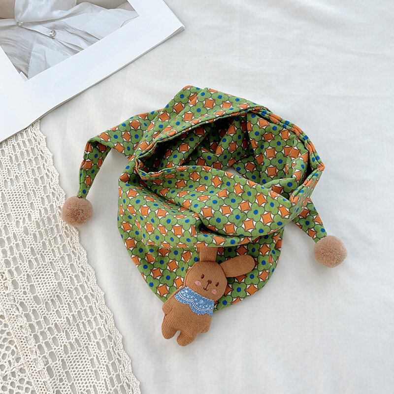 Bufanda triangular para niños, Algodón puro, amigable con la piel, cuello de bebé, nueva bufanda triangular cálida para niñas, Otoño e Invierno