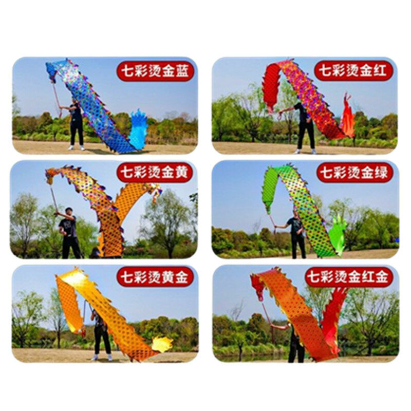 Cauda chinesa multicolor do corpo do dragão, apenas acessórios da fita, dança do festival, não incluindo a cabeça do dragão, 6 m