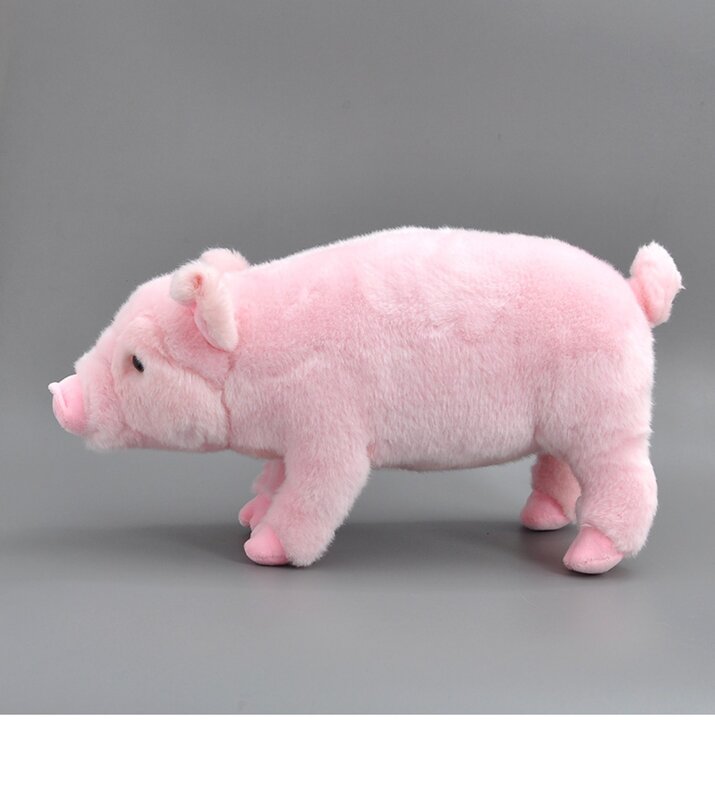 Juguete de peluche de cerdo Rosa durmiente simulado de alta fidelidad, cerdito, Animal de peluche de la vida Real, muñeca suave, regalos de juguete Kawai, 35cm