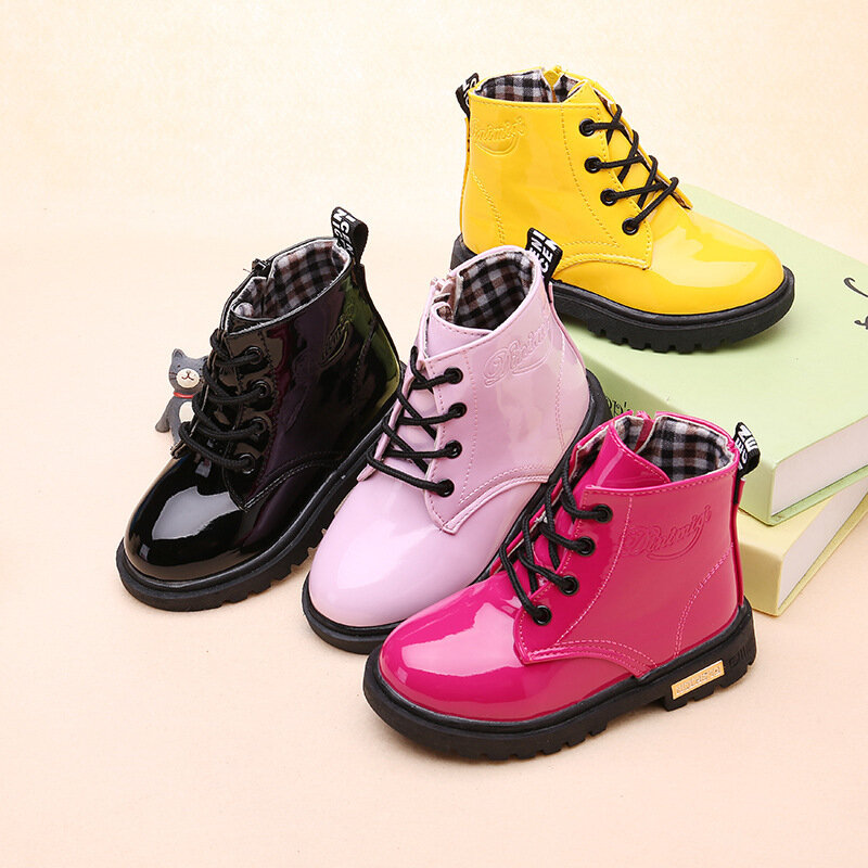 2021 nuovi stivali invernali per bambini scarpe impermeabili in pelle PU stivali da neve per bambini stivali di gomma per ragazzi di marca scarpe da ginnastica di moda
