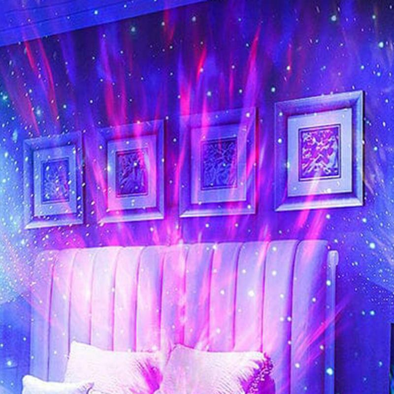 LED Night Lights Northern Lights And Ocean Waves Projector Remote Control USB Bedroom Light Projector Aesthetic Room Decor