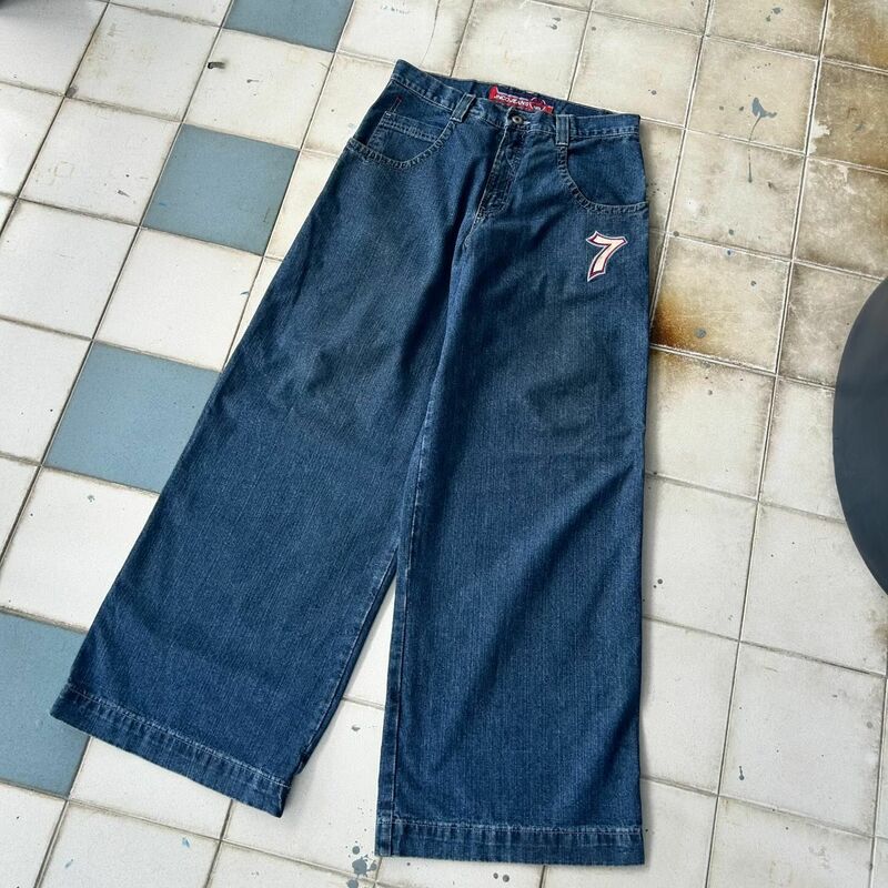 Уличная одежда в стиле Харадзюку, JNCO Y2K, мешковатые джинсы, Мужские Винтажные готические вышитые высококачественные джинсы, мужские и женские повседневные широкие джинсы