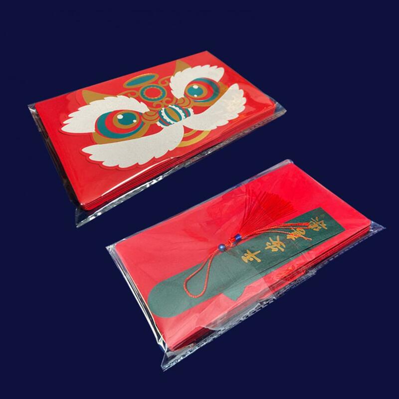 Новогодний конверт, кошелек с надписью «Dragon Year», китайский новогодний пакет, кошелек для денег, сумка для Льва, танцев, мультяшный дизайн, очень длинный с 2024