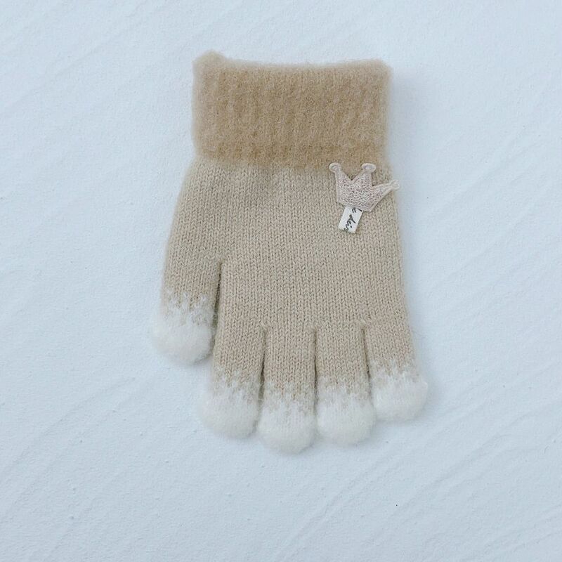 ถุงมือไหมพรมหนาสำหรับเด็ก, ถุงมือถักลายการ์ตูนไม่มีนิ้วถุงมือฤดูหนาวให้ความอบอุ่นสำหรับเด็กทารก