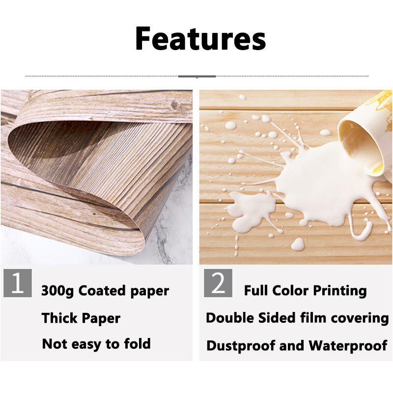 Telones de fondo de fotografía de mármol, papel tapiz de 2 caras de grano de madera, ACCESORIOS FOTOGRÁFICOS, productos impermeables para estudio, 57x87CM