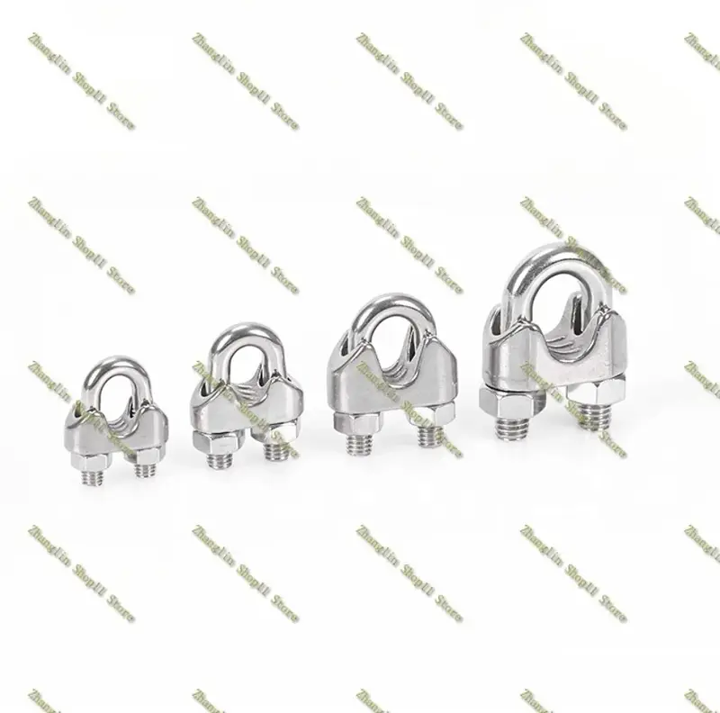 Grampos de fio de aço inoxidável, U tipo braçadeira, 304, 316, M2, 3, 4, 5, 6, 8, 10, 12, corda grampo cabo parafusos, aparelhamento Hardware braçadeiras