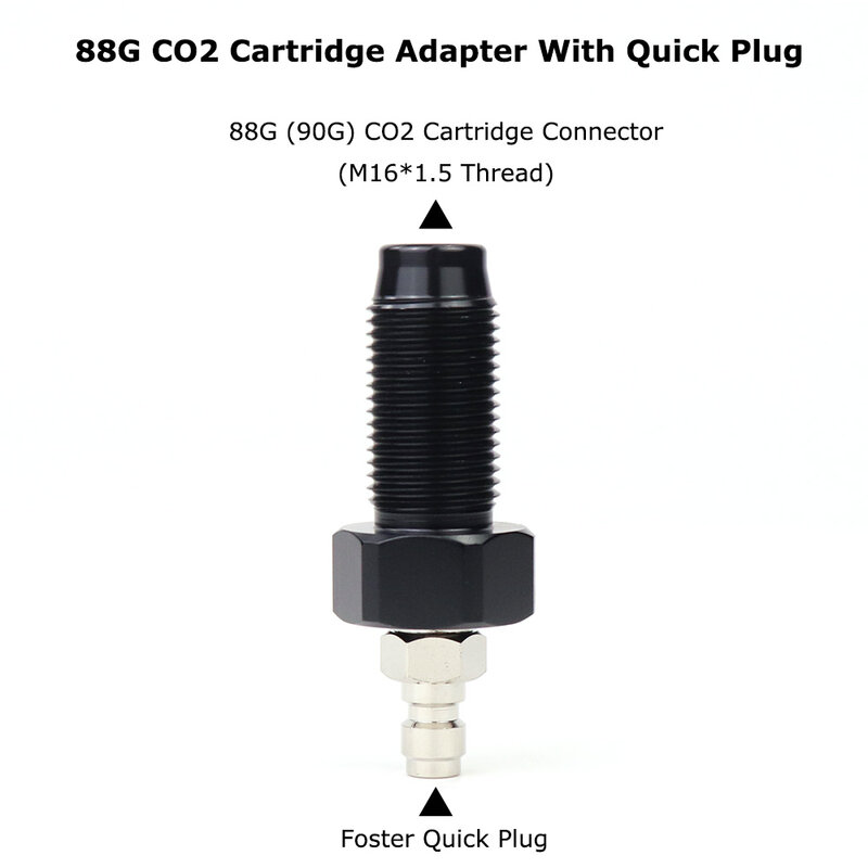 Adaptor konversi silinder kartrid Co2 88G, dengan steker cepat Foster