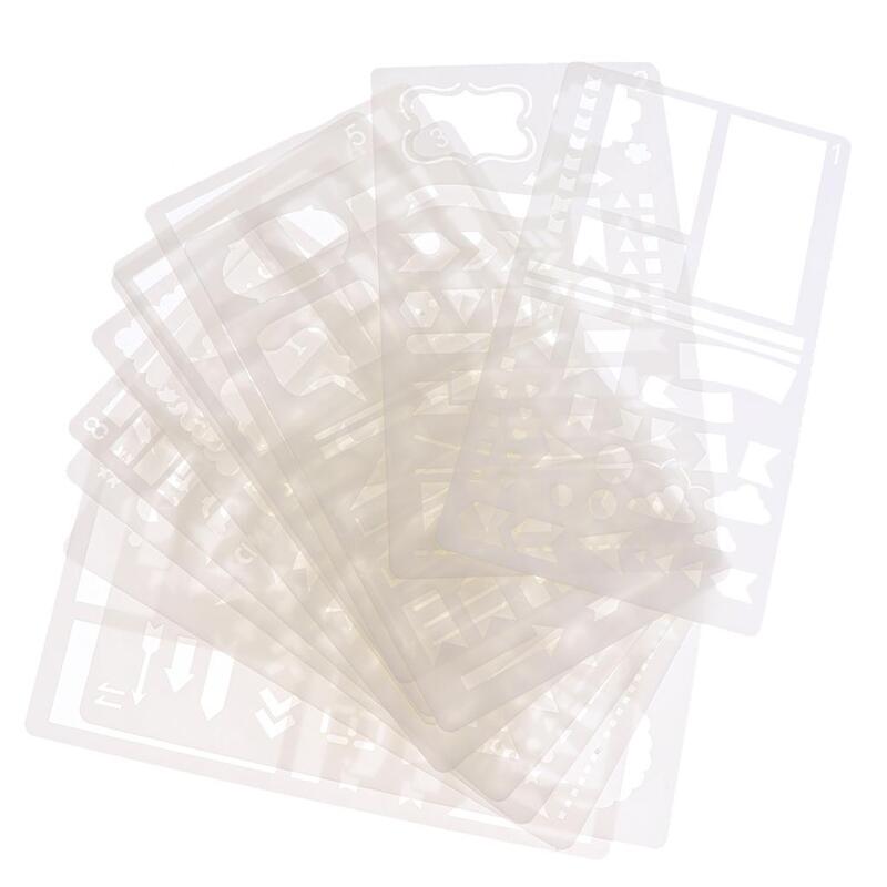 12pcs Plastic Journal Stencil Drawing Template Ruler for DIY Planner Diary