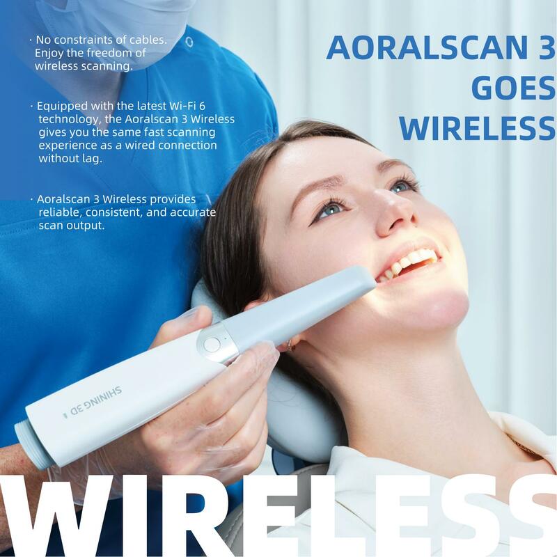Aoralscan 3-escáner Intraoral inalámbrico, dispositivo 3D brillante, con nube Dental y batería de larga duración, aprobado por la CE