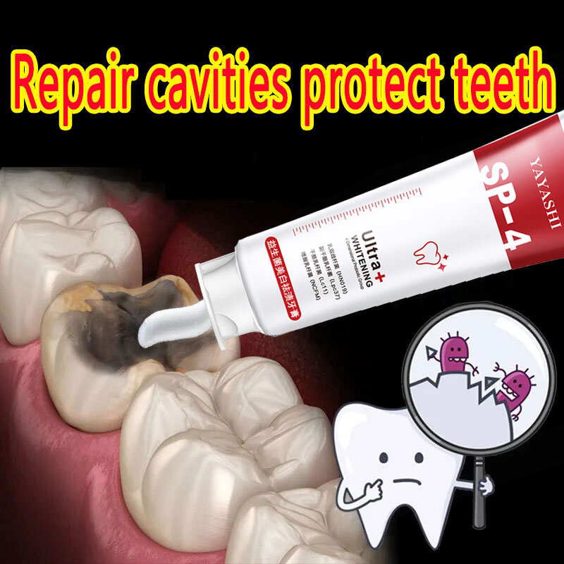 Nueva Reparación de cavidades y Caries, eliminación de manchas de placa, pasta de dientes blanqueadora, reparación de amarillos, 120g