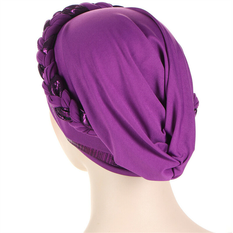 Sombrero de cáncer para mujer, gorro de quimio, pañuelo de cabeza trenzada musulmana, turbante, cubierta para la cabeza, Ramadán, pérdida de cabello, tocado islámico, moda árabe