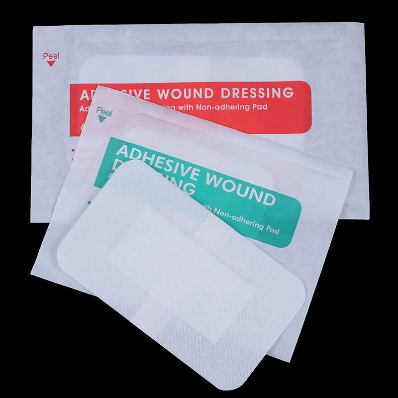 Banda autoadhesiva transpirable para vendaje de heridas, vendaje de ayuda para heridas grandes, primeros auxilios, hemostasia, 10 piezas, 6x7cm, 6x10cm