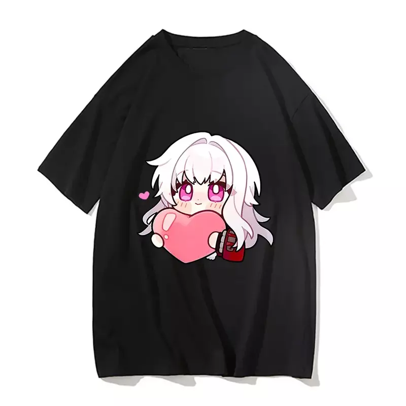 Clara honkai-t-shirt unisex com trilho estrela para mulheres, estilo kawaii, cute, harajuku, y2k, roupa de verão, novo, 2021