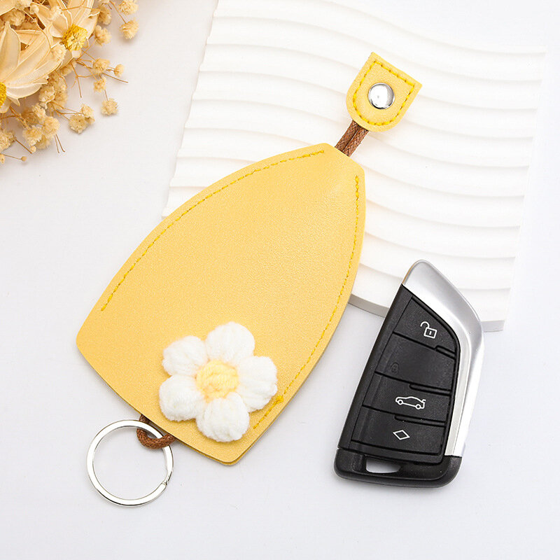 Creative Pull-Out Key Case Cover Cute Protector Car Key Fob With Holder Hook Leather Large-Capacity Key Sleeve Keychain Bags