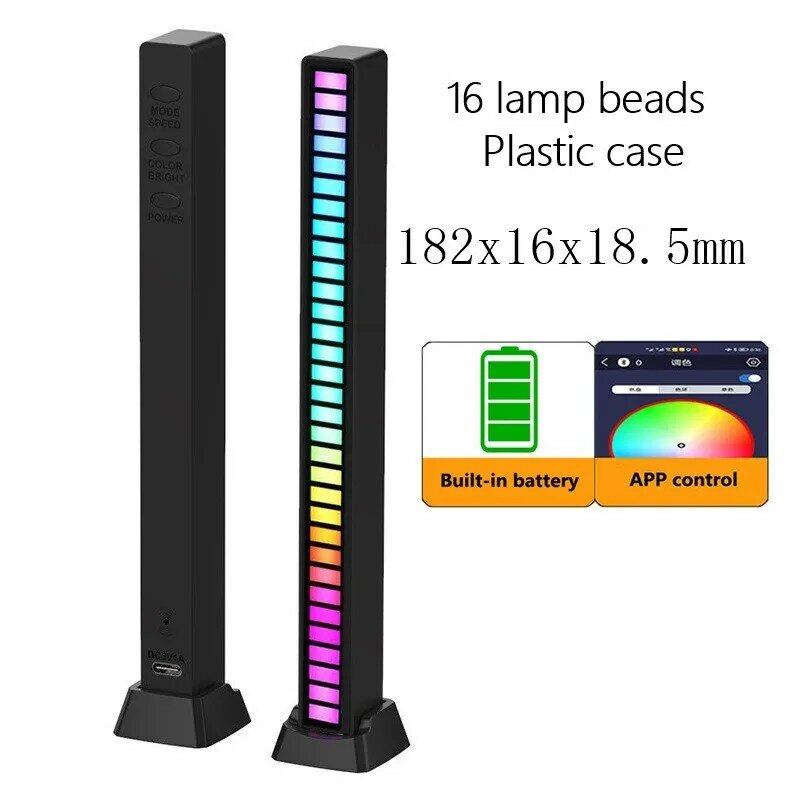 5 قطعة 16/32LED الموسيقى الصوت لاقط مصباح USB RGB صوت App التحكم إيقاع المحيطة أضواء الليل سطح المكتب ديكور الإضاءة