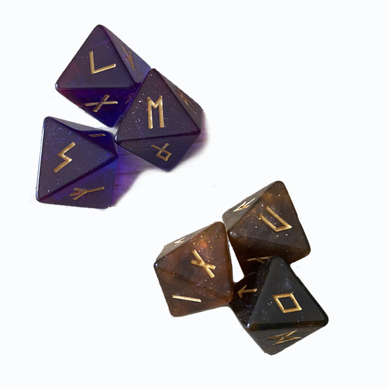 3 Pcs 8ด้าน Rune ลูกเต๋าเรซิ่นสารพัน Polyhedral Dices ชุด Divination แท่นบูชา Runes อุปกรณ์สำหรับแม่มด Witchcraft dices
