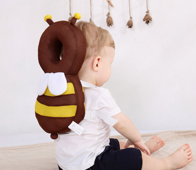 Baby learning to walk headrest baby learning to walk anti fall pillow breathable head protection pad little bee head protection