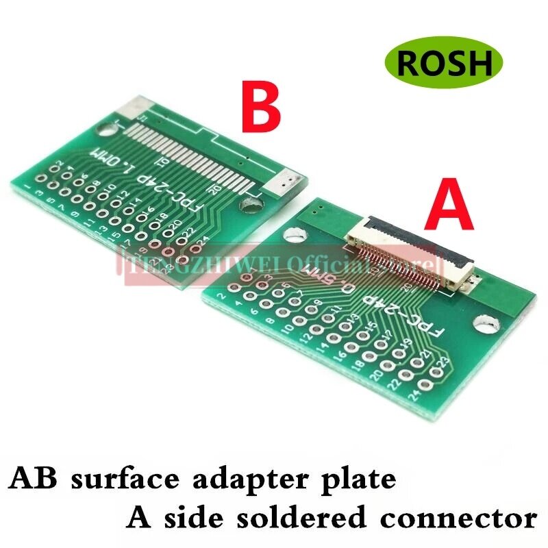 5PCS FFC/FPC adapter board 0.5MM-24P to 2.54MM welded 0.5MM-24P flip-top connector