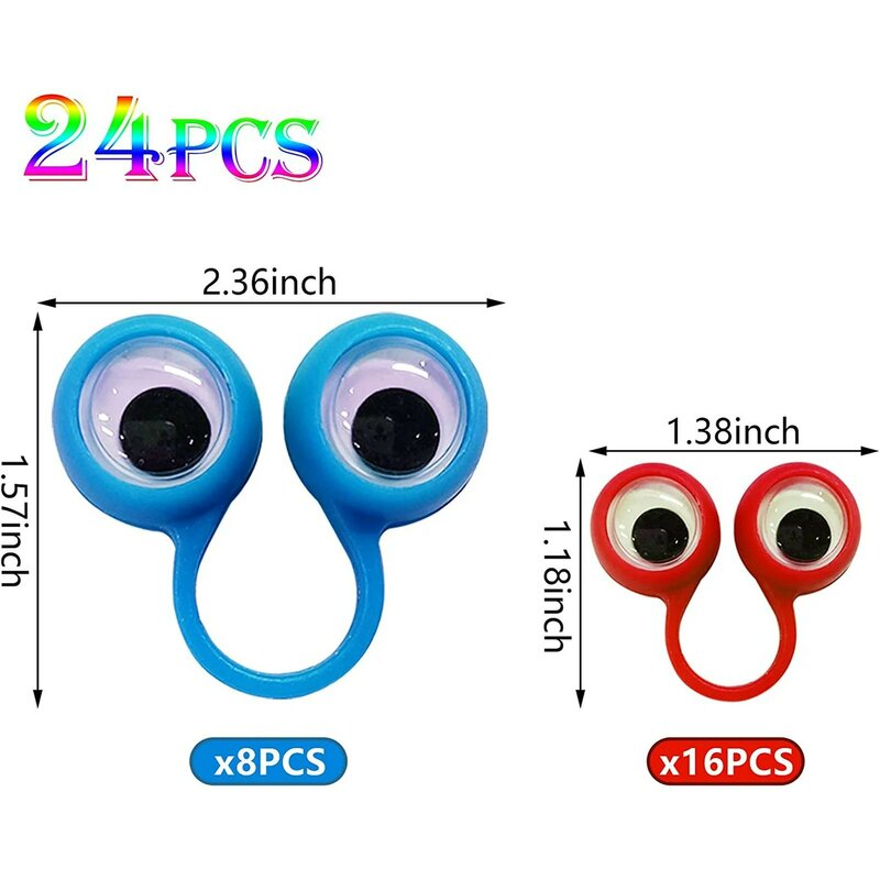 24pcs Eye Finger Puppets Eye Finger Puppets Wiggly Eyeball Finger Puppet Rings Eye Finger Toy Toy For Family Children игрушки